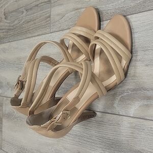 Isola Tan Leather Strappy Heeled Sandals Size 7 1/2
